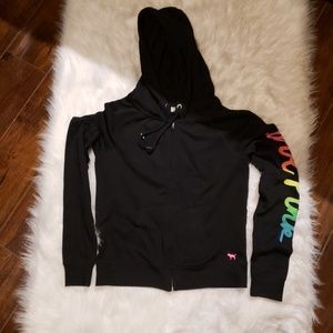 Pink Victoria's Secret Black Hoodie